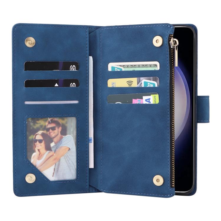 For Galaxy S26 5G Multifunctional Frosted Zipper Wallet Leather Phone Case