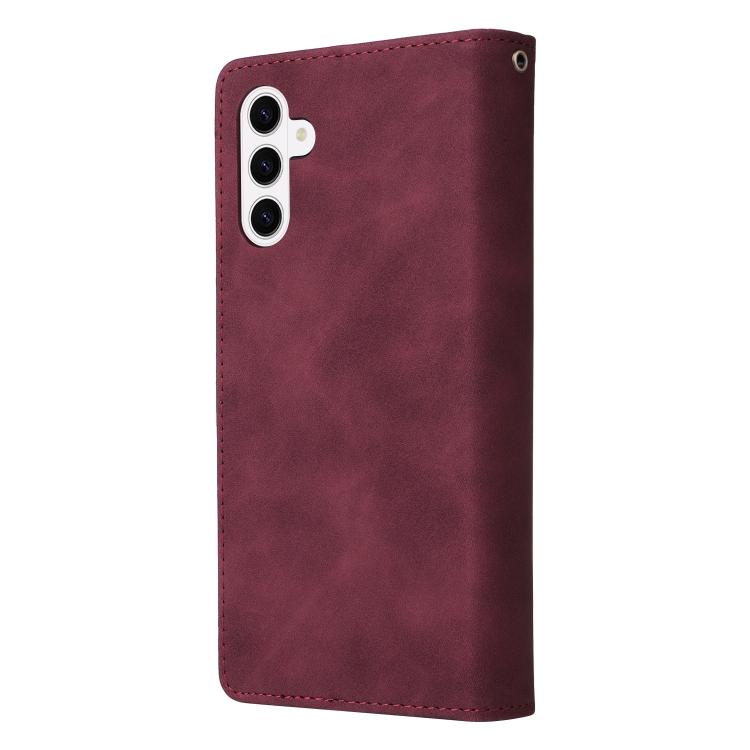 For Galaxy S26 5G Multifunctional Frosted Zipper Wallet Leather Phone Case