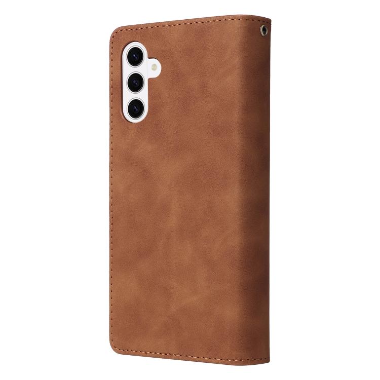 For Galaxy S26 5G Multifunctional Frosted Zipper Wallet Leather Phone Case
