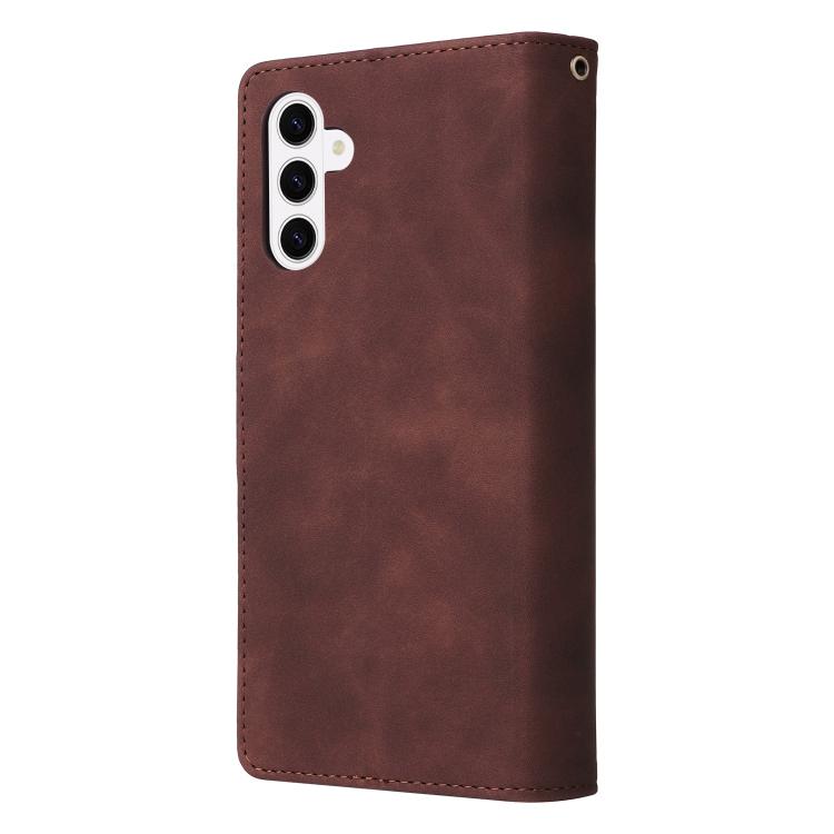 For Galaxy S26 5G Multifunctional Frosted Zipper Wallet Leather Phone Case