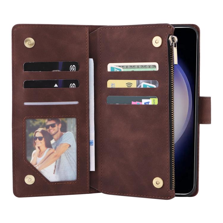 For Galaxy S26 5G Multifunctional Frosted Zipper Wallet Leather Phone Case