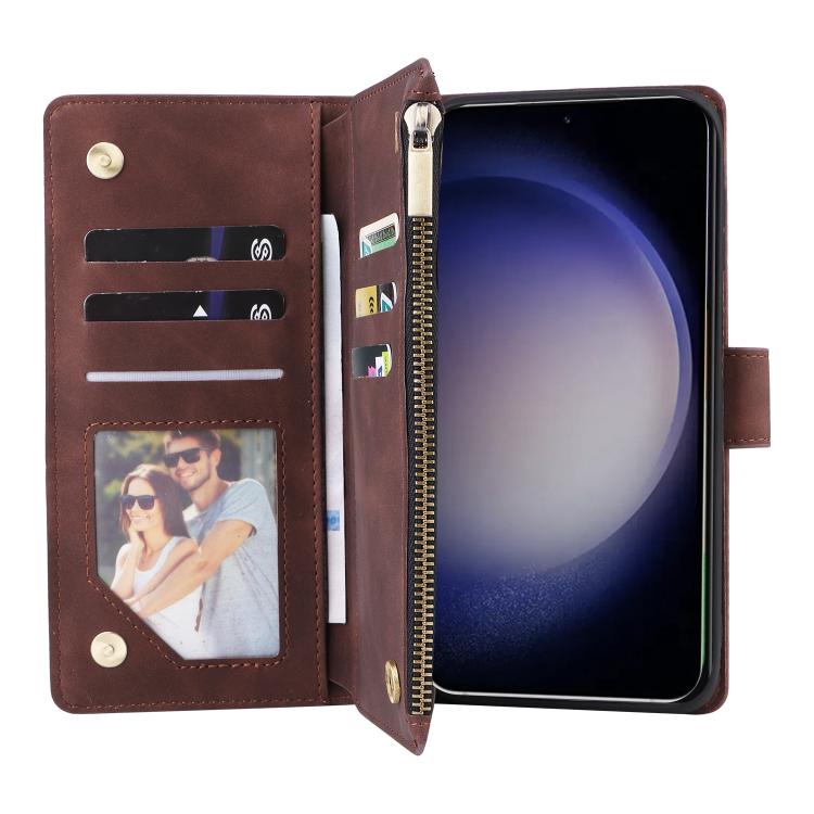 For Galaxy S26 5G Multifunctional Frosted Zipper Wallet Leather Phone Case