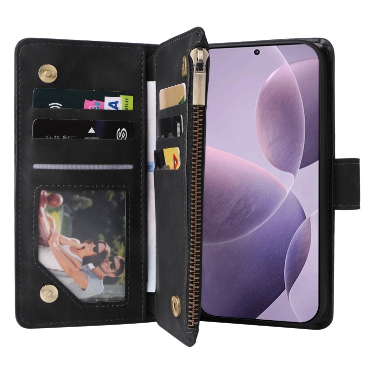 For Xiaomi 14T Multifunctional Frosted Zipper Wallet Leather Phone Case