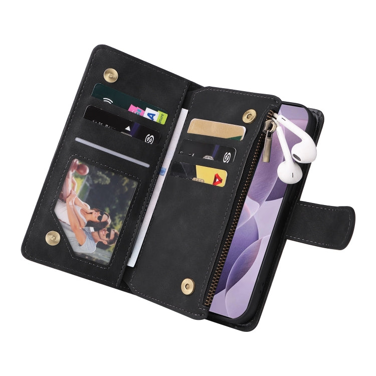 For Xiaomi 14T Multifunctional Frosted Zipper Wallet Leather Phone Case