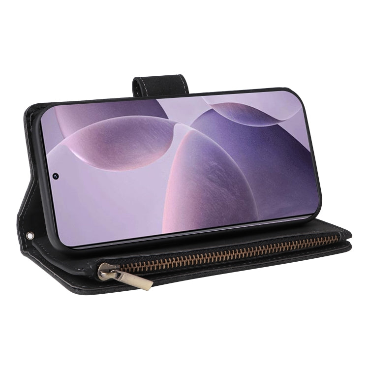 For Xiaomi 14T Multifunctional Frosted Zipper Wallet Leather Phone Case
