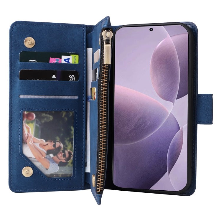 For Xiaomi 14T Multifunctional Frosted Zipper Wallet Leather Phone Case