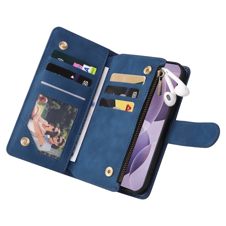 For Xiaomi 14T Multifunctional Frosted Zipper Wallet Leather Phone Case