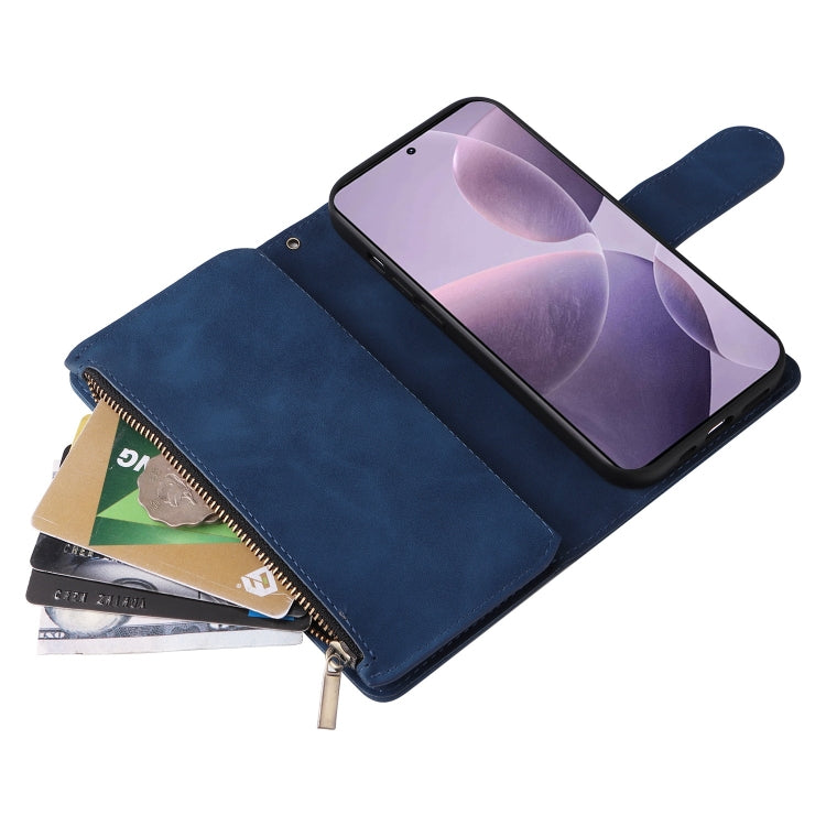 For Xiaomi 14T Multifunctional Frosted Zipper Wallet Leather Phone Case