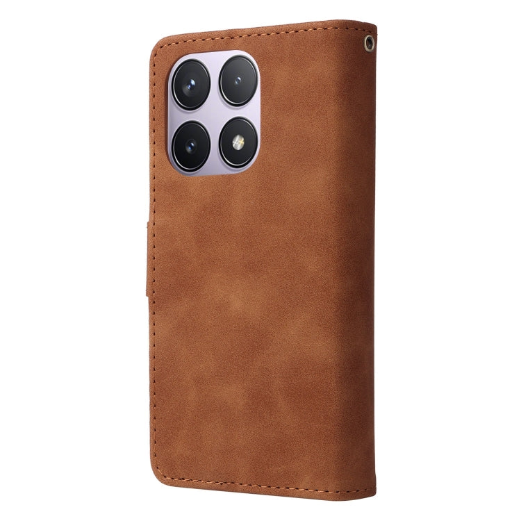 For Xiaomi 14T Multifunctional Frosted Zipper Wallet Leather Phone Case