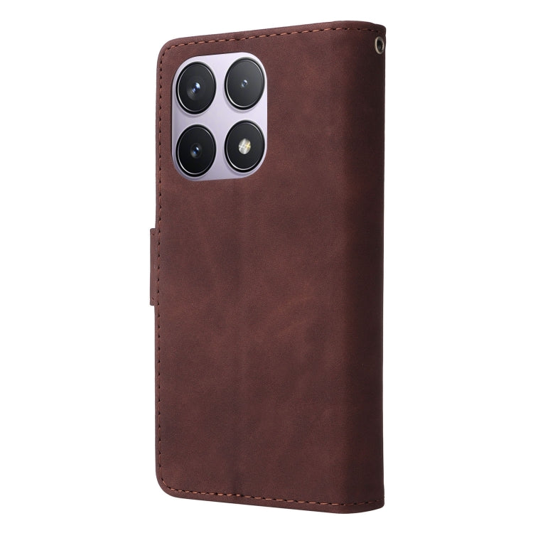 For Xiaomi 14T Multifunctional Frosted Zipper Wallet Leather Phone Case