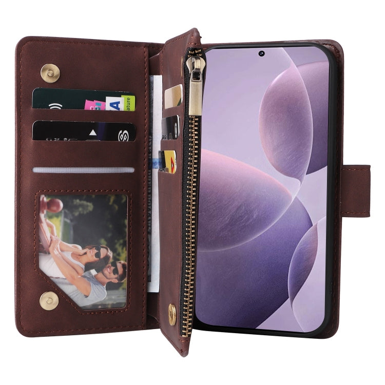 For Xiaomi 14T Multifunctional Frosted Zipper Wallet Leather Phone Case