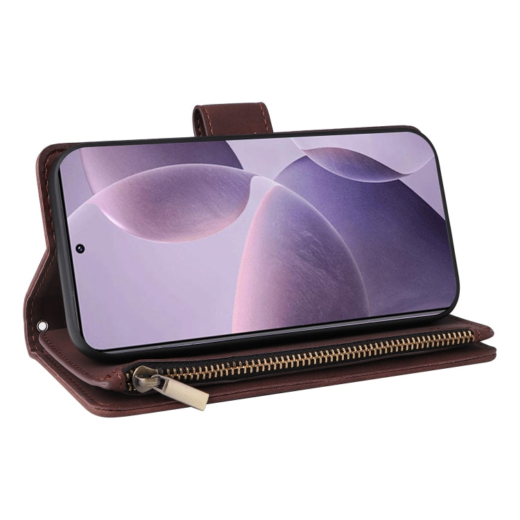 For Xiaomi 14T Multifunctional Frosted Zipper Wallet Leather Phone Case