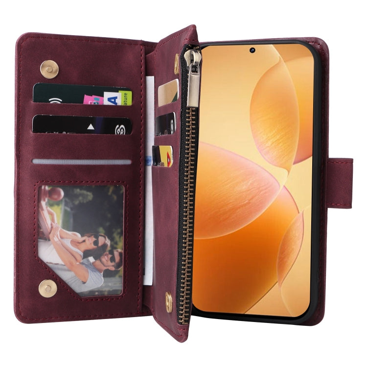 For Xiaomi 14T Pro Multifunctional Frosted Zipper Wallet Leather Phone Case