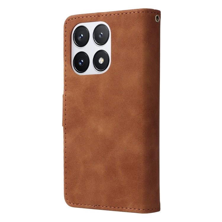 For Xiaomi 14T Pro Multifunctional Frosted Zipper Wallet Leather Phone Case