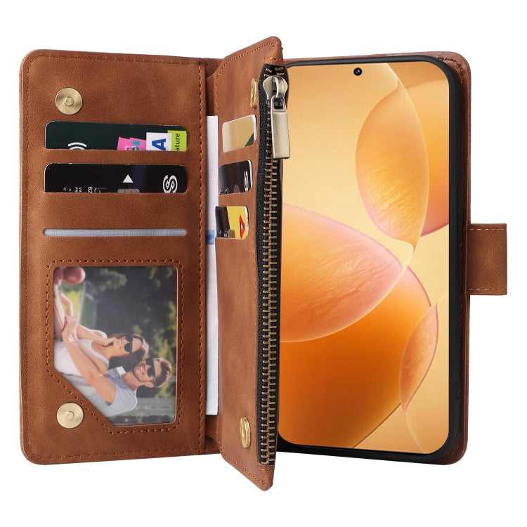 For Xiaomi 14T Pro Multifunctional Frosted Zipper Wallet Leather Phone Case