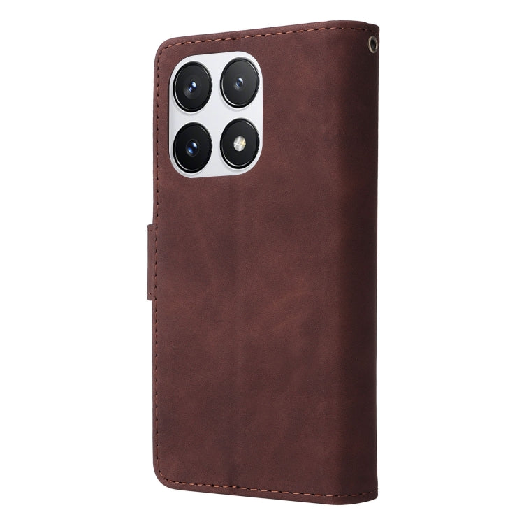 For Xiaomi 14T Pro Multifunctional Frosted Zipper Wallet Leather Phone Case