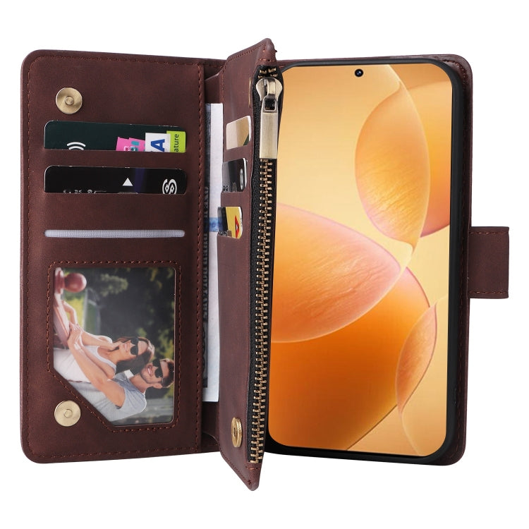 For Xiaomi 14T Pro Multifunctional Frosted Zipper Wallet Leather Phone Case