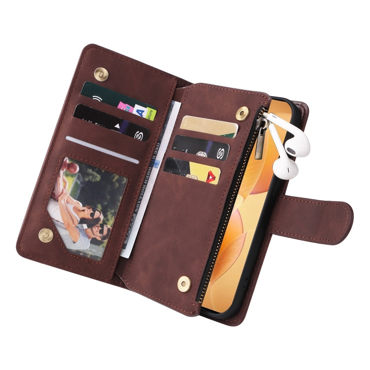 For Xiaomi 14T Pro Multifunctional Frosted Zipper Wallet Leather Phone Case