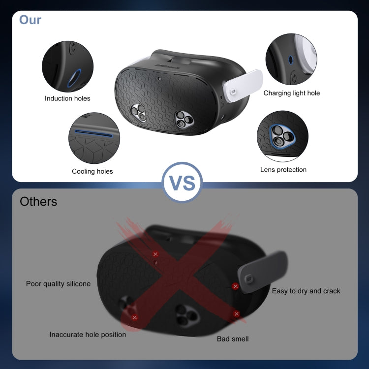 STARTRC GAMES For Meta Quest 3S VR Silicone Protective Cover - Black