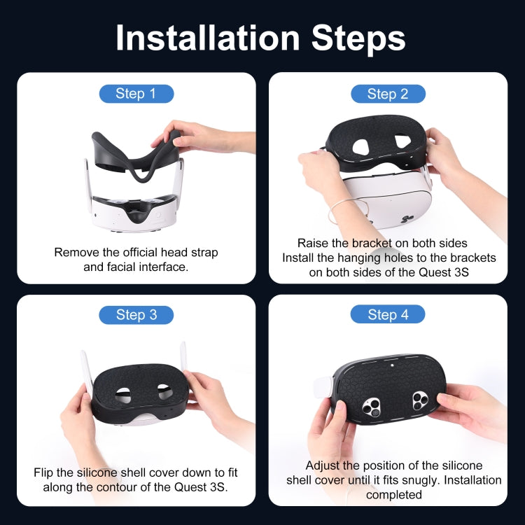 STARTRC GAMES For Meta Quest 3S VR Silicone Protective Cover - Black
