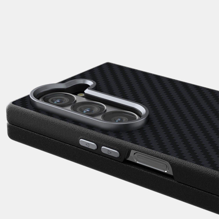 For Samsung Galaxy Z Fold5 5G ABEEL C Carbon Fiber Series 6D Micro Relief MagSafe Phone Case