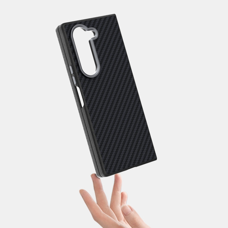 For Samsung Galaxy Z Fold5 5G ABEEL C Carbon Fiber Series 6D Micro Relief MagSafe Phone Case