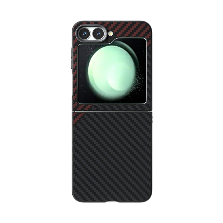 For Samsung Galaxy Z Flip5 5G ABEEL C Carbon Fiber Series 6D Micro Relief MagSafe Phone Case