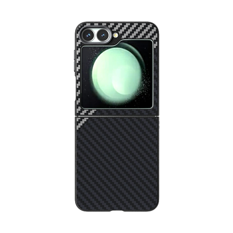 For Samsung Galaxy Z Flip5 5G ABEEL C Carbon Fiber Series 6D Micro Relief MagSafe Phone Case