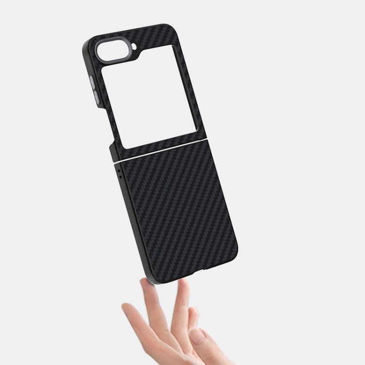 For Samsung Galaxy Z Flip5 5G ABEEL C Carbon Fiber Series 6D Micro Relief MagSafe Phone Case