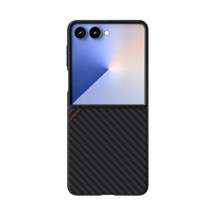 For Samsung Galaxy Z Flip7 5G ABEEL C Carbon Fiber Series 6D Micro Relief MagSafe Phone Case