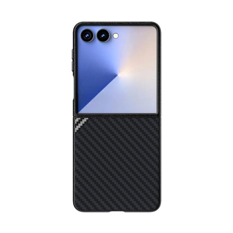 For Samsung Galaxy Z Flip7 5G ABEEL C Carbon Fiber Series 6D Micro Relief MagSafe Phone Case