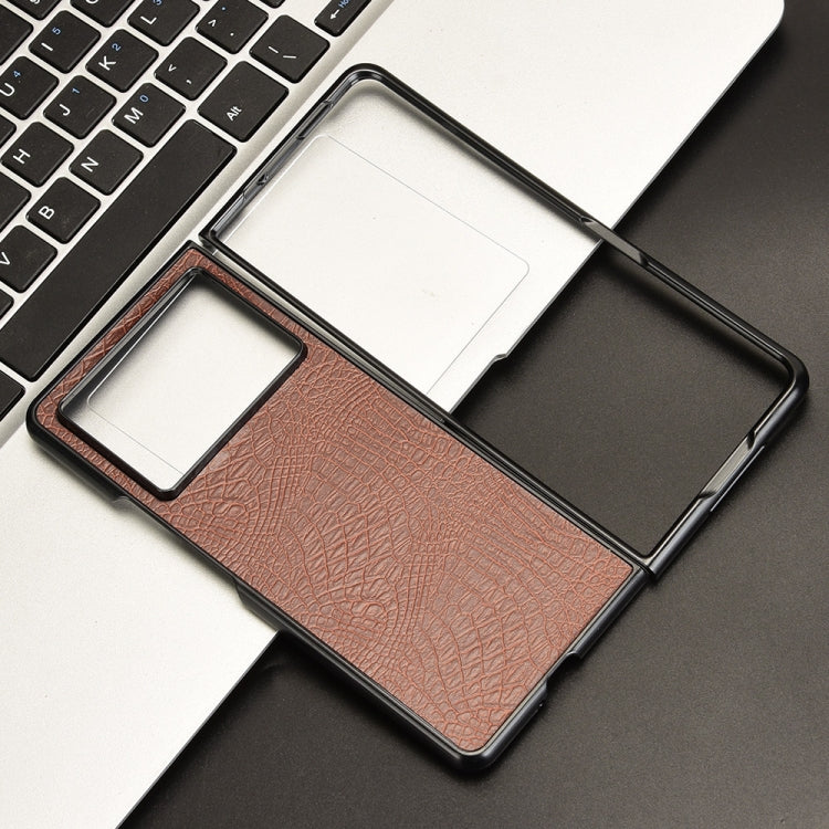 For Tecno Phantom V Fold2 Crocodile Texture Back Cover Phone Case
