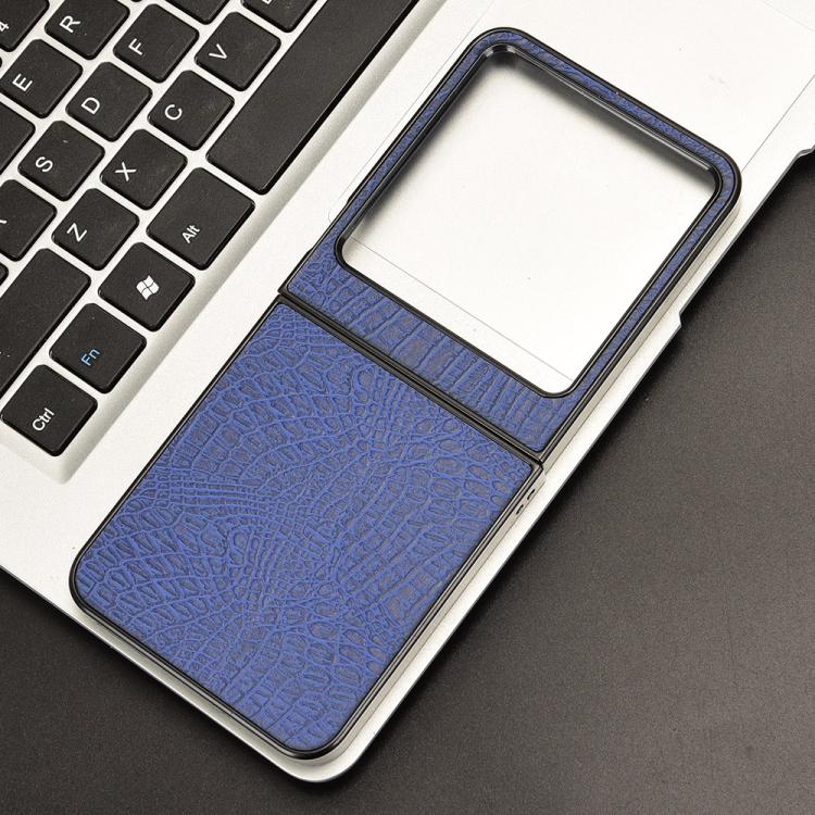 For Tecno Phantom V Flip2 Crocodile Texture Back Cover Phone Case
