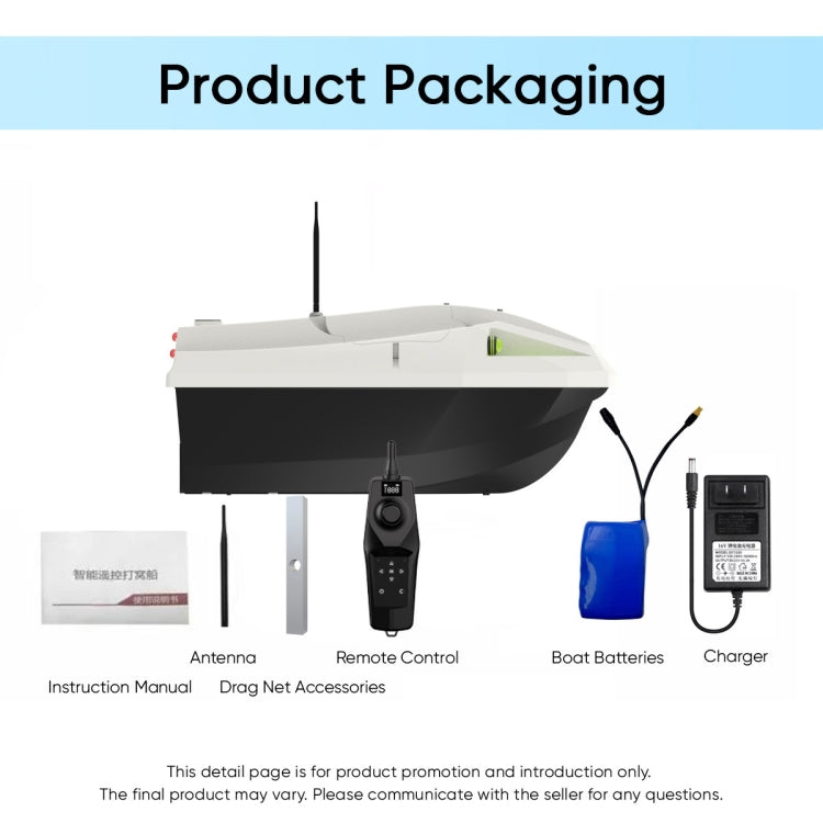D50 High Speed Smart Remote Control Fishing Bait Boat Support Dragging Net, Plug:EU Plug