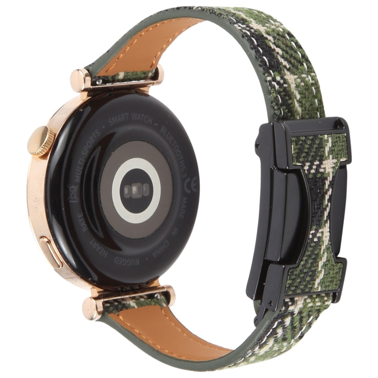 18mm Universal Slim Magnetic Buckle Napped Fabric Leather Watch Band