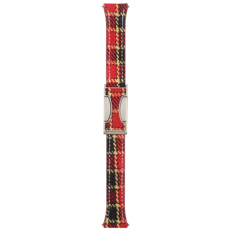 20mm Universal Slim Magnetic Buckle Napped Fabric Leather Watch Band