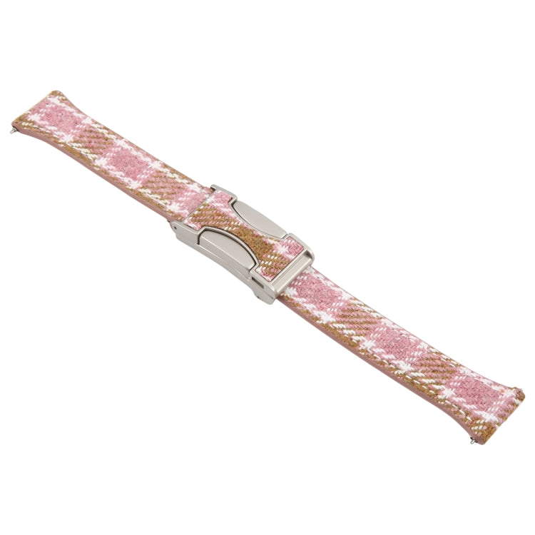 22mm Universal Slim Magnetic Buckle Napped Fabric Leather Watch Band
