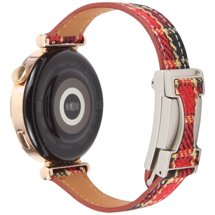 22mm Universal Slim Magnetic Buckle Napped Fabric Leather Watch Band