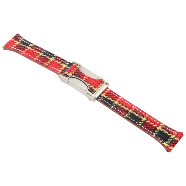 22mm Universal Slim Magnetic Buckle Napped Fabric Leather Watch Band