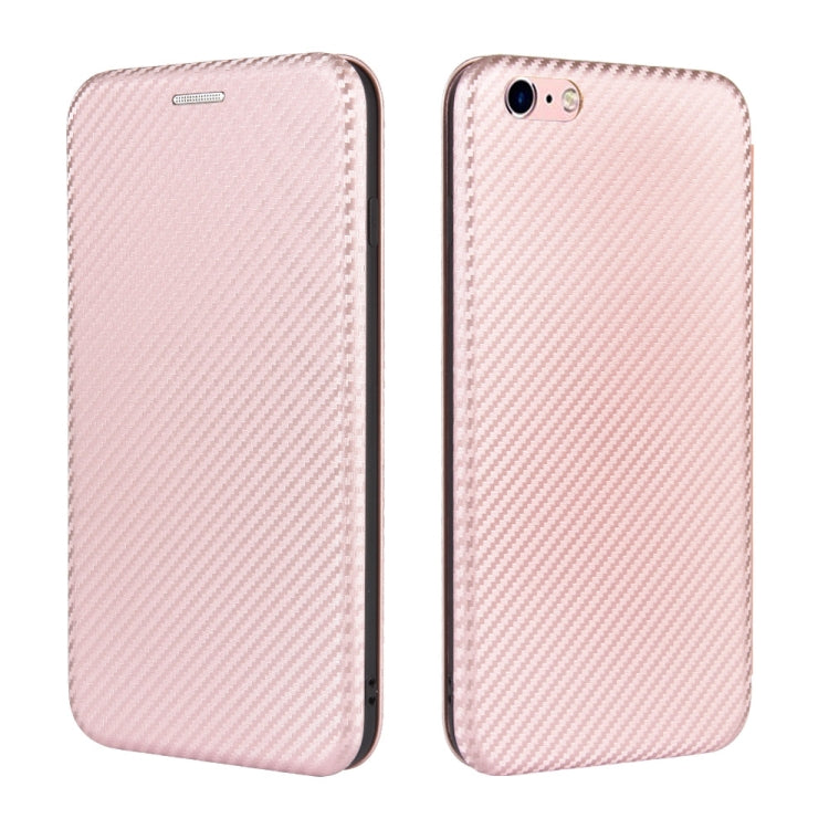 For iPhone 6 / 6s Carbon Fiber Texture Horizontal Flip TPU + PC + PU Leather Case with Card Slot