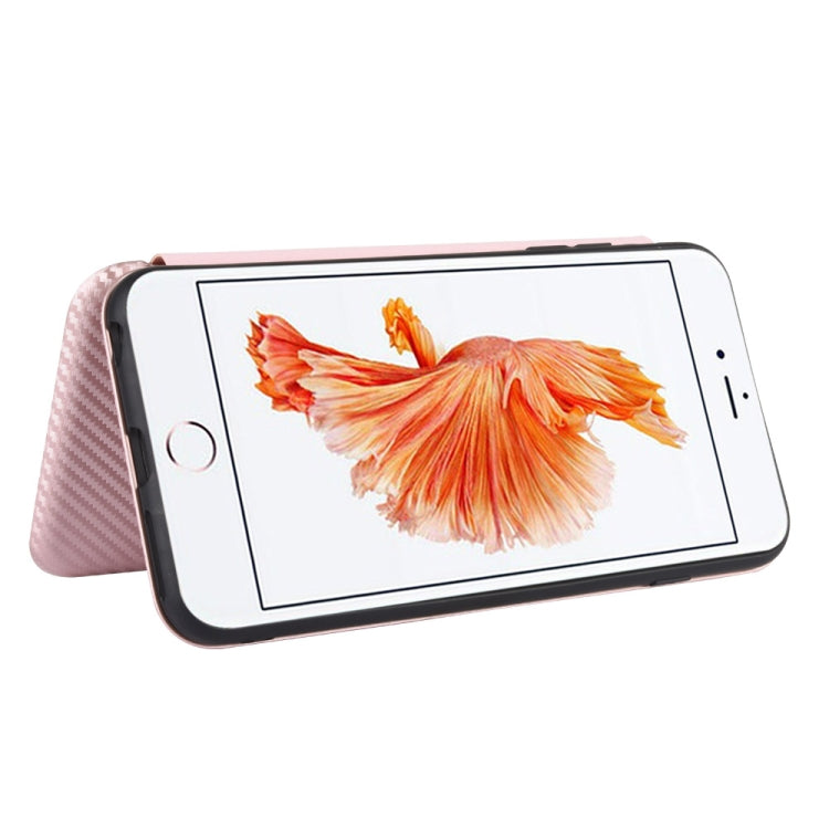 For iPhone 6 / 6s Carbon Fiber Texture Horizontal Flip TPU + PC + PU Leather Case with Card Slot