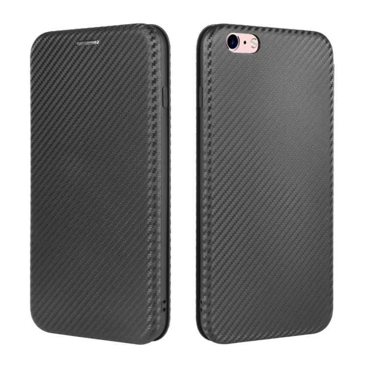 For iPhone 6 / 6s Carbon Fiber Texture Horizontal Flip TPU + PC + PU Leather Case with Card Slot