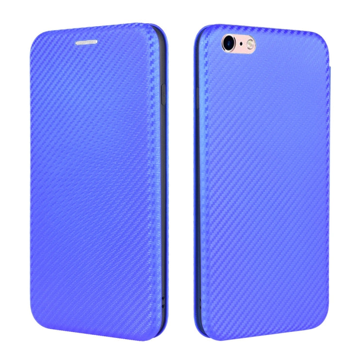 For iPhone 6 / 6s Carbon Fiber Texture Horizontal Flip TPU + PC + PU Leather Case with Card Slot