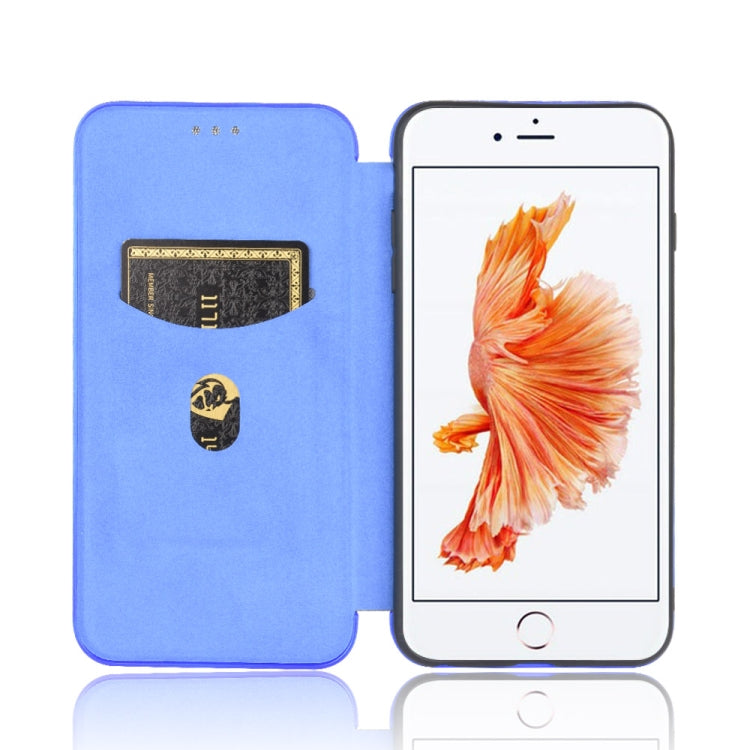 For iPhone 6 / 6s Carbon Fiber Texture Horizontal Flip TPU + PC + PU Leather Case with Card Slot