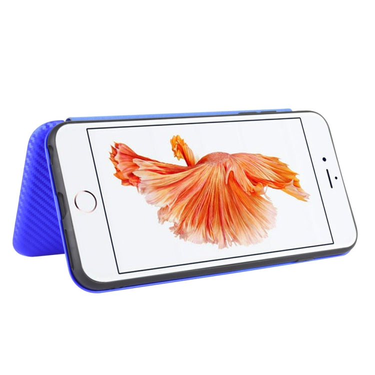 For iPhone 6 / 6s Carbon Fiber Texture Horizontal Flip TPU + PC + PU Leather Case with Card Slot