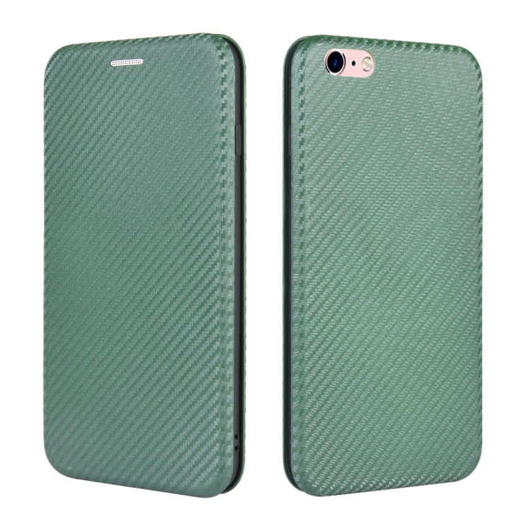 For iPhone 6 / 6s Carbon Fiber Texture Horizontal Flip TPU + PC + PU Leather Case with Card Slot