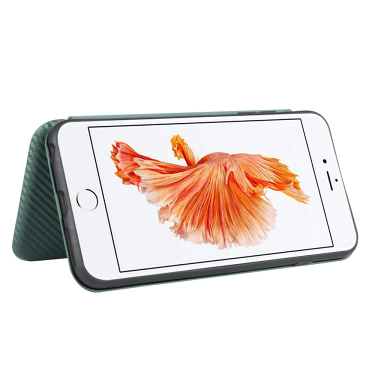 For iPhone 6 / 6s Carbon Fiber Texture Horizontal Flip TPU + PC + PU Leather Case with Card Slot