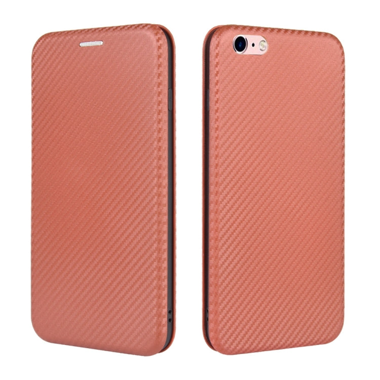 For iPhone 6 / 6s Carbon Fiber Texture Horizontal Flip TPU + PC + PU Leather Case with Card Slot