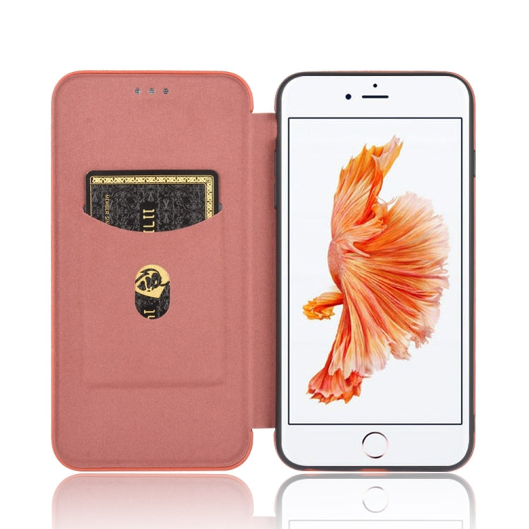 For iPhone 6 / 6s Carbon Fiber Texture Horizontal Flip TPU + PC + PU Leather Case with Card Slot
