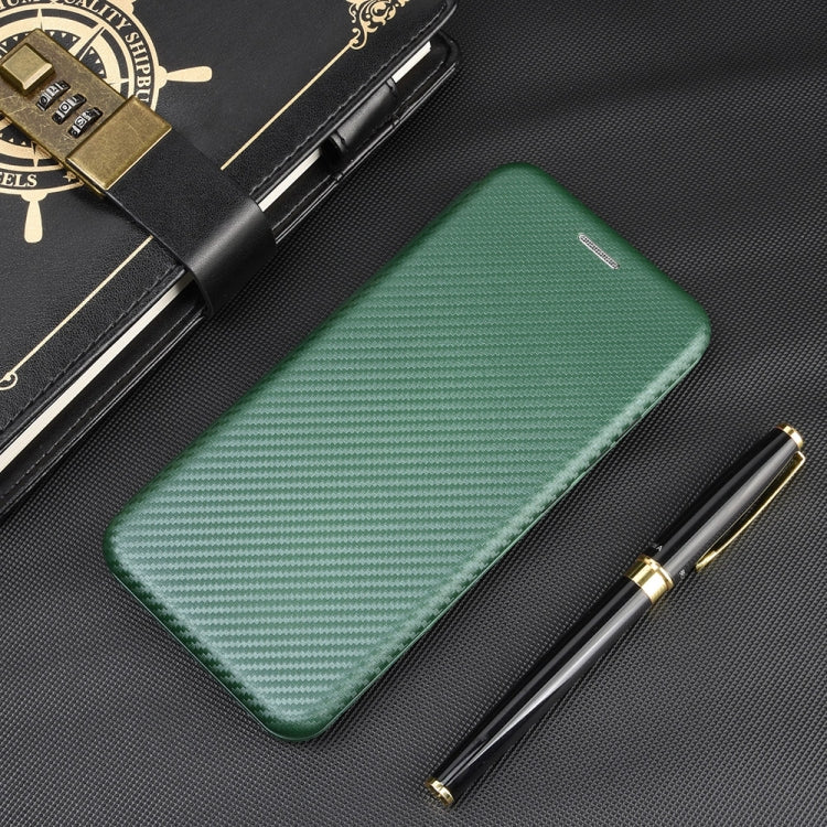 For iPhone 11 Pro Max Carbon Fiber Texture Horizontal Flip TPU + PC + PU Leather Case with Card Slot